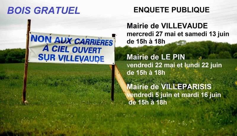 Bois Gratuel à Villevaudé, une enquête publique aura lieu en mairie du 22 mai au 22 juin 2015