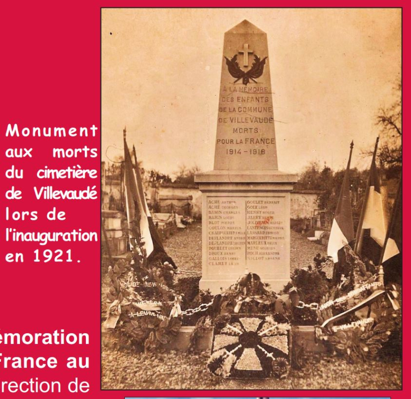 Les villevaudéens morts pour la France pendant la Grande Guerre